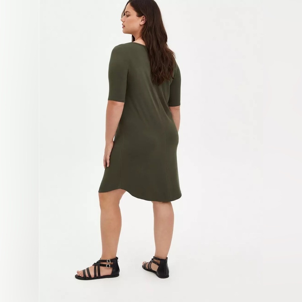 NEW Torrid Mini Super Soft Tee Shirt Dress in Green 4 4X 26 - Picture 2 of 5